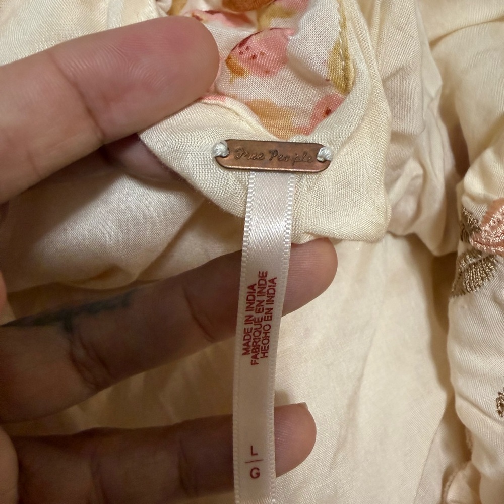 Free People Cream Floral Ruffle Maxi Dress - Picture 3 of 4